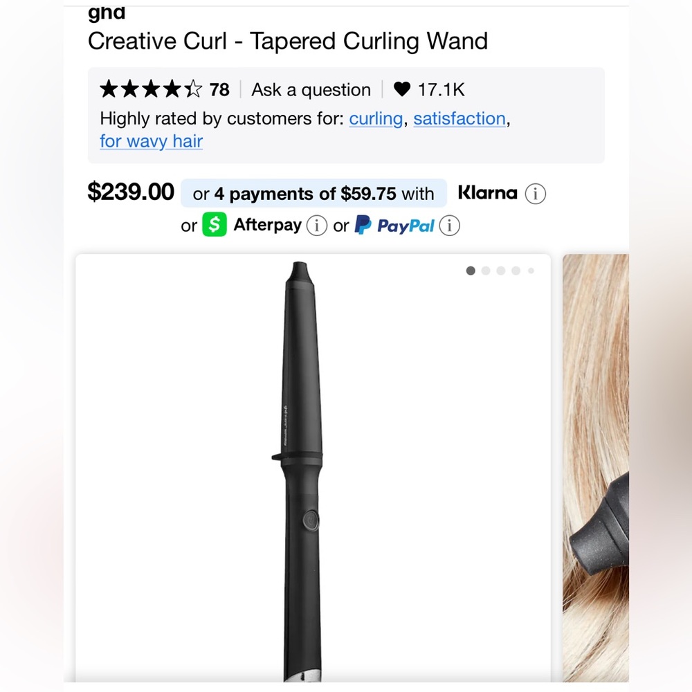 ghd Curve Black Curl Wand